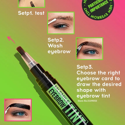 Rotating Liquid Eyebrow Dye Tint Brush Pencil Long lasting Coloring Lasts 2 Weeks Waterproof Makeup Eyebrow Cream Stencil Kit