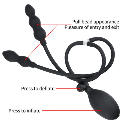 2 IN 1 Inflatable Anal Plug Expandable Dildo Pump Butt Plug Anal Dilator Bdsm Sex Toy Gay Prostate Massage For Anus Enlargement