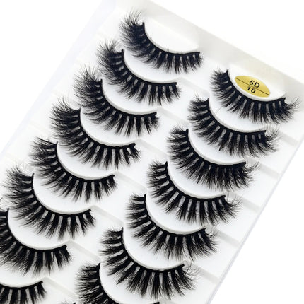 10 Pairs Mink Fake Eyelashes Faux 3D Natural Long False Eyelashes 3d Mink Lashes Soft Fluffy Lashes Extension Makeup Kit Cilios