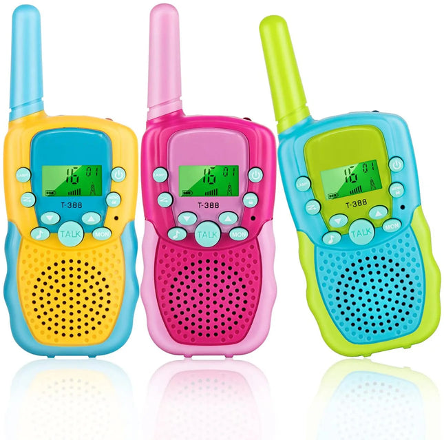 3 Pack Kids Walkie Talkies, Outdoor Camping Adventure Toys for Boys Girls Aged 3-12, LED Flashlight, 22 Channels, Birthday Gifts