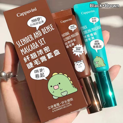 [HB]Cappuvini Slimming Volume Mascara Brown Black Mascara Set Waterproof And Long-Lasting Curl Non-smudge Eyelash Makeup Mascara