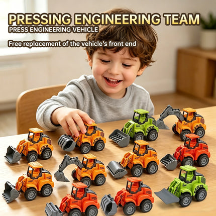 Engineering Truck Model Sliding Car Farm Vehicle Excavator Tractor Toy Car Construction Model Pull Back Vehicle Boy Gift Car