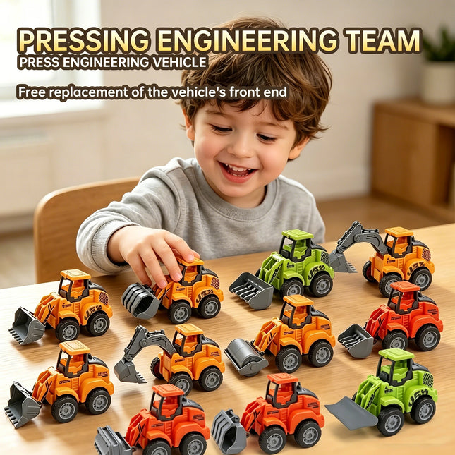 Engineering Truck Model Sliding Car Farm Vehicle Excavator Tractor Toy Car Construction Model Pull Back Vehicle Boy Gift Car
