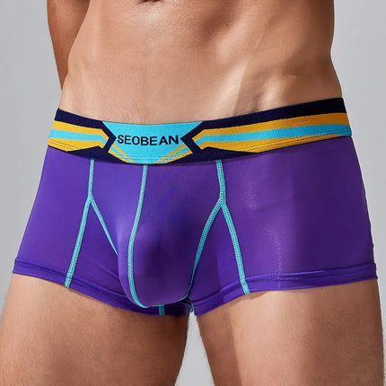 SEOBEAN Men's Sheer Boxer Briefs Nylon Low-Rise Underwear Lightweight Breathable Fashion Stylish Thin See-Through 230215 412114