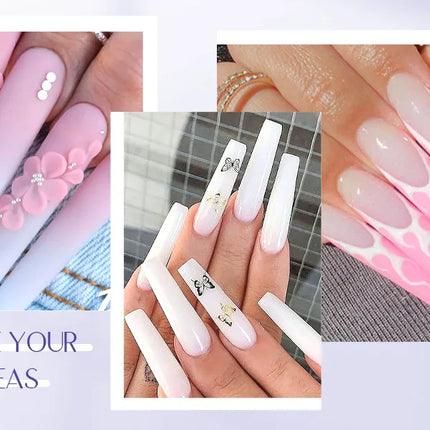 Saviland 100g Builder Nail Gel White Nude Pink Nail Extension Gel Multifunctional Nails Art Gel Polish Soak Off UV for Salon DIY