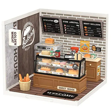 Rolife DIY Miniature Dollhouse Kit with Accessories Model Supply Store Kit with LED to Build Decent Birthday Gift