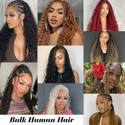 Human Braiding Hair Deep Wave Bulk Human Hair 100g No Weft Human Hair Bundles Micro Human Braiding Hair for Boho Braids