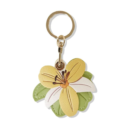 Fashion Cartoon Flower Keychain PU Leather Access Control Card Holder Bag Pendant Ornament Multicolor Bag Hanging Men