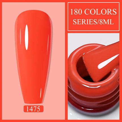 Parkson 8ml HEMA TPO FREE Color Gel Nail Polish Nude Pink Red Green Collection Nail Gel Polish Glitter Soak Off UV LED Gel