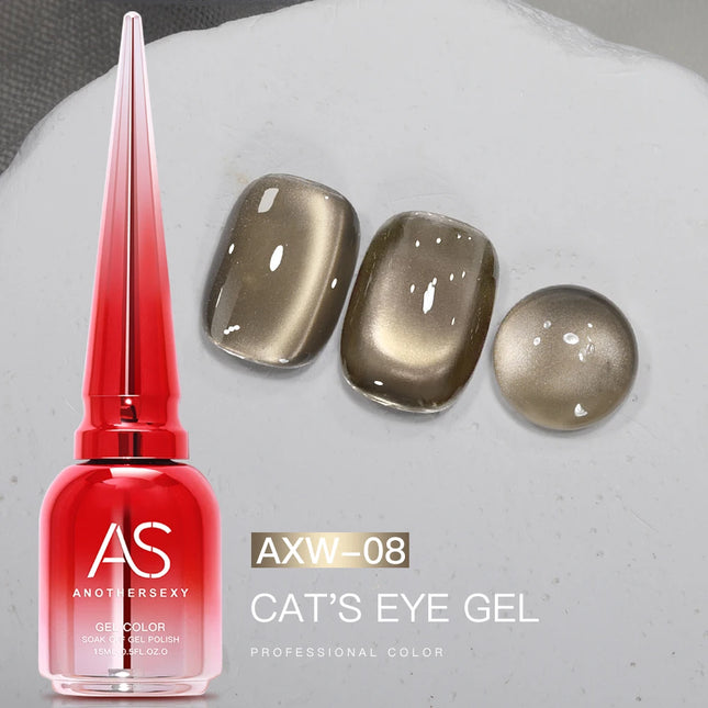 AS 15ml Luxury Coffee Cat Nail Gel Polish Tpo Free Soak Off UV LED Dark Brown Cat Eye Manicure Gel Polish Nail Art Varnish Gel