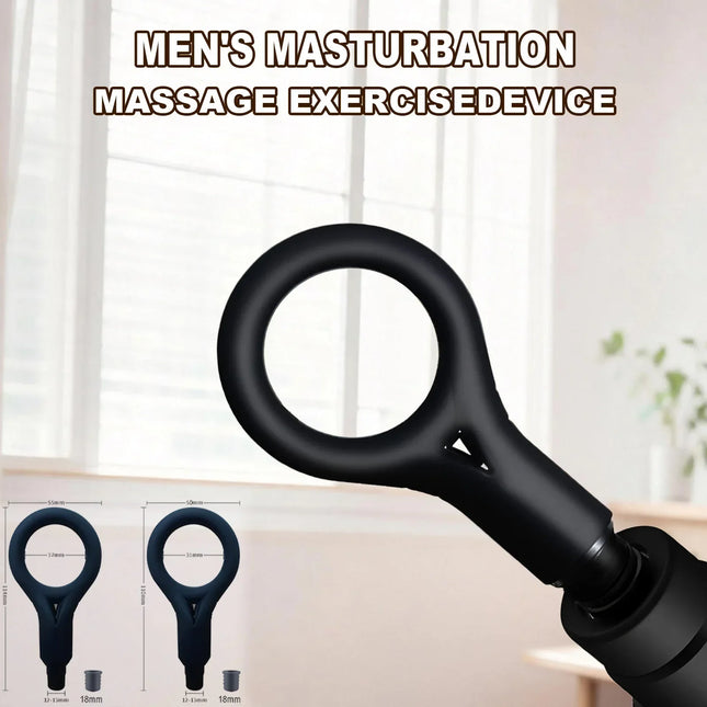 Male Masturbation Ring Penis Vibration Masturbator Silicone Massage Gun Head Male Training Relaxation Masturbation Tool