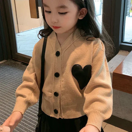 2023 Spring Autumn Girls Jumpers Love Khaki Toddler Boys Tops Sweater Cardigan Children's Sweater Children Clothing Baby-clothes