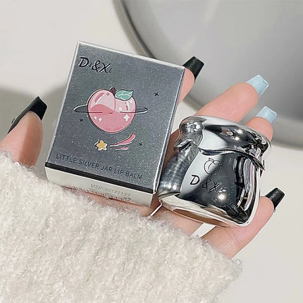 Peach Little Silver Jar Lip Balm Moisturizing Lip Care Jelly Lip Oil Hydrating Lip Primer Lip Gloss