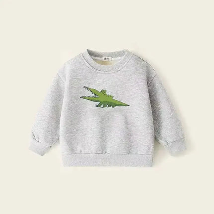 Winter Kids Sweatshirts Plus Velvet Children Pullover 2024 Warm Boy T-shirts Cartoon Girls Fleece Hoodies Baby Outerwear Clothes