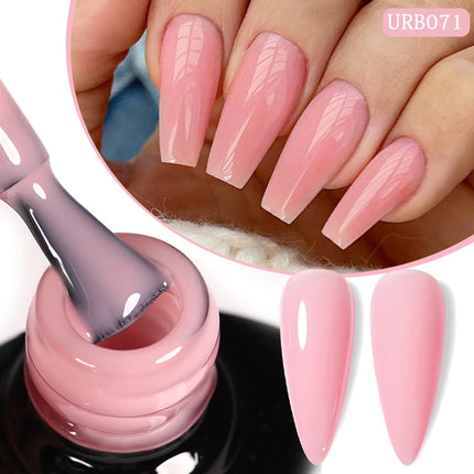 UR SUGAR 7ml Pink Nude Natural Rubber Base Gel Nail Polish Semi Permanent Chrome Sequins Soak Off Construction UV Gel Varnish