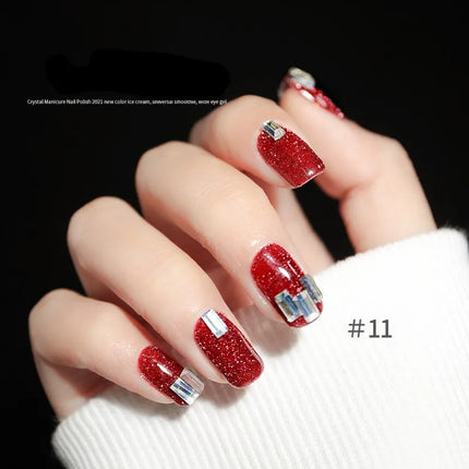 Glitter Reflective Gel Nail Polish 12 Color Red Pink UV Gel Varnish Sparkling Sequins Soak Off Nail Gel Nail Polish for Manicure