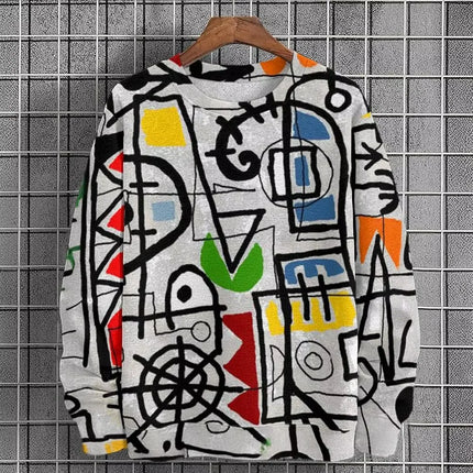 Men's Graphic Sweatshirts For Men Graffiti Pullover Long Sleeve Sweatshirt Crew Neck Fashion Daily Casual Holiday Vacation New