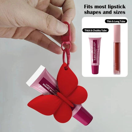 Silicone Lip Balm Holder with Clip-On Keyring and Sweet Bowknot for Outdoor Adventures