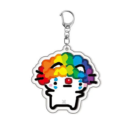 Cat Acrylic Double-layer Anime Keychain Cute Creative Backpack Pendant
