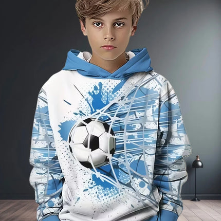 Kids Clothes Boys Hoodies Long Sleeve 3D Football Print Children Spring Fall Clothes Casual Outdoor Active Boys Clothing Tops