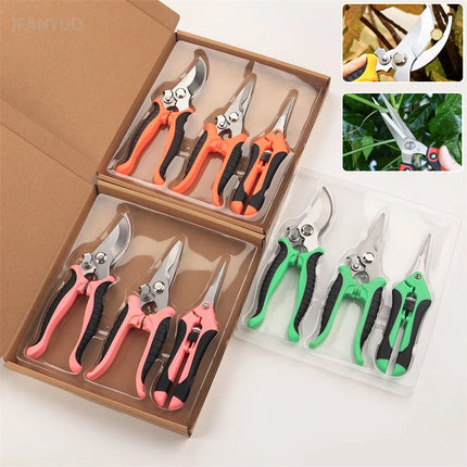 Stainless Steel Garden Scissors Set Gardening Shears Set Fruit Grape Thinning Pruning Shears Straight Gardening Flower Scissors