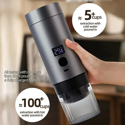 Portable Espresso Coffee Machine Heating Coffee Maker Rechargeable Concentrated Extraction Espresso Machine for Travel Office