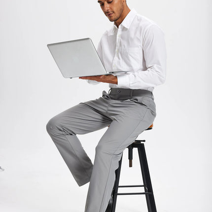 Men's Golf Pants 30"/32"/34" Stretch Work Dress Pants Slim Straight Lightweight Quality Business Trousers Casual Suit Pants