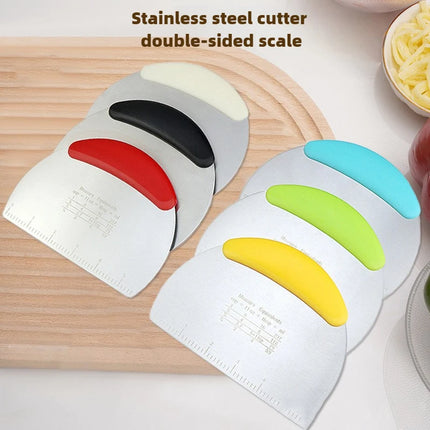 1PC Stainless Steel Cutting Blade Baking Flour Cutting Tape, Graduated Cutting Strip, Rolling Sugar Scraper Baking Tool.