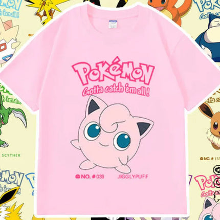 Pokémon Anime Umbreon Printing Oversized Cotton T-shirt Men and Women Comfortable Fashion Y2K Children's Clothing Summer T-shirt