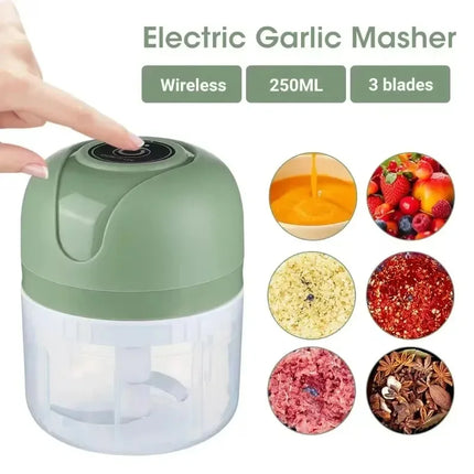 250ML USB Portable Garlic Grinder Mini Electric Food Chopper Meat Grinder Kitchen Vegetable Grinder