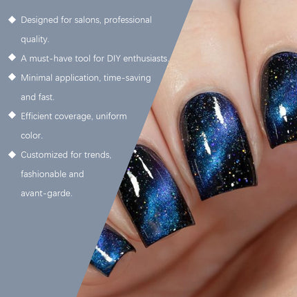 Blue Black Nail Polish Effectively Forms Tough Surface Protective Film Scratch-Resistant Quick-Dry Mild Water-Based Nail Polish