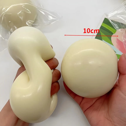 Squishy Giant Oversized Fluid Cheese Ball Fidget Toy, Anxiety ADHD Sensory Squeeze Toy, Durable Washable Stress Ball for Adults