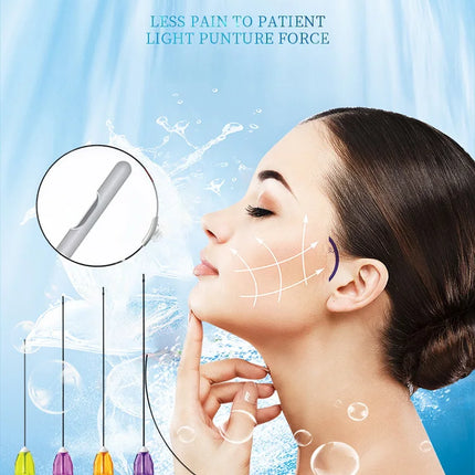 A Box of 50pcs Micro Tip Blunt Cannula for Lip/Nose Filler 22G 50mm 25G 50mm 27G 38mm Disposable Stainless Steel Blunt Needles