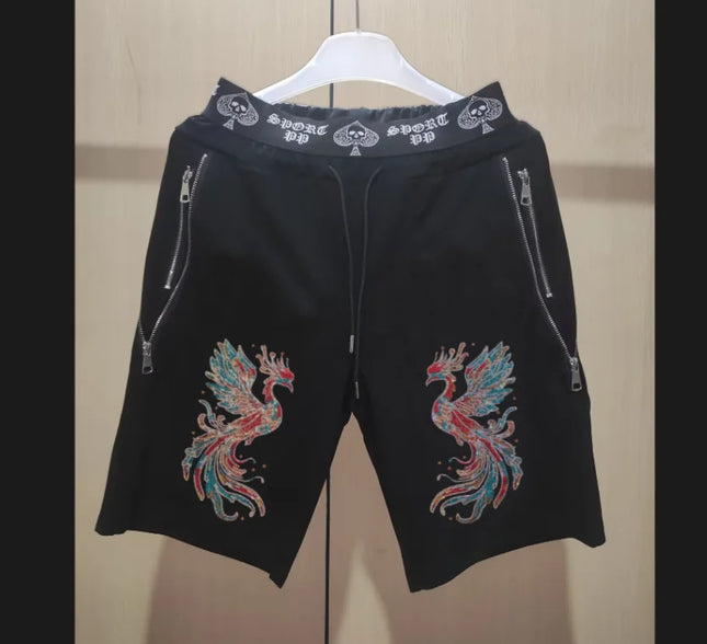 2025 new Sweatpants Track Pants Men Slim Fit Workout Trousers Male Multi-pocket Casual Rhinestones Pants  Design Sportswear