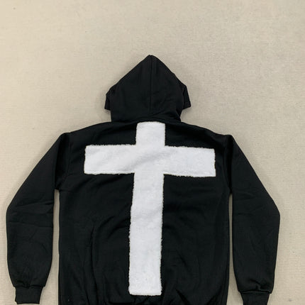 Europe, America, autumn and winter high street fashion warm hooded sweater letter printing personalized street Y2K loose sweater