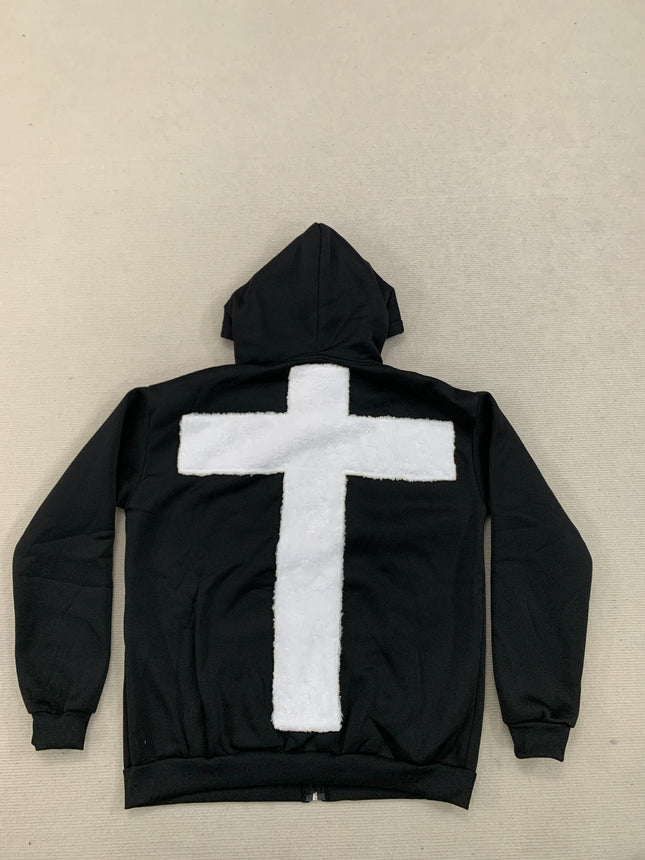 Europe, America, autumn and winter high street fashion warm hooded sweater letter printing personalized street Y2K loose sweater