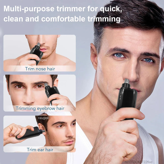 Electric Nose Hair Trimmer Man Painless Rechargeable Nose Hair Remover Pocket Mini Men's Electric Hair Clipper for Nose and Ears
