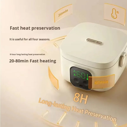 Portable USB Rechargeable Wireless Lunch Box Hot Selling Stainless Steel Plastic Housing Cordless Electric Food Outdoor