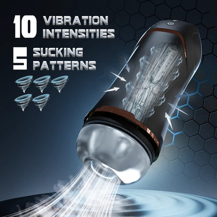 Male Masturbator Penis Pump Male Sex Toys for Men  Rotating Vibrating Sucking Licking Adult Toys Mens Sex Toys Pumps & Enlargers