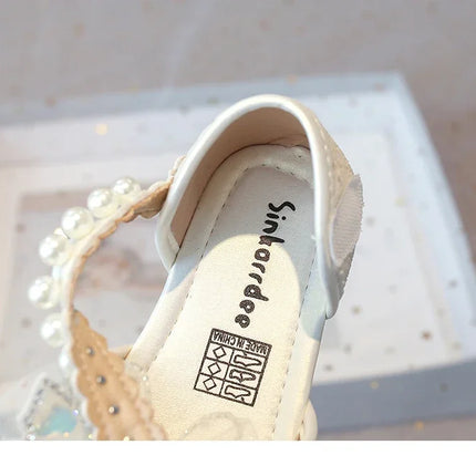 Chic Girls Dress Shoes for Wedding Party Bling Sequins with Rhinestone Butterfly Sweet Princess Chic Kids Flat Shoes Lace Beaded