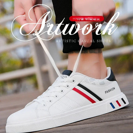 2024 Men's Casual Sneakers New Fashion Lace-up White Shoes Student Comfort Sports Plus Size Vulcanized Shoes Zapatillas De Hombre