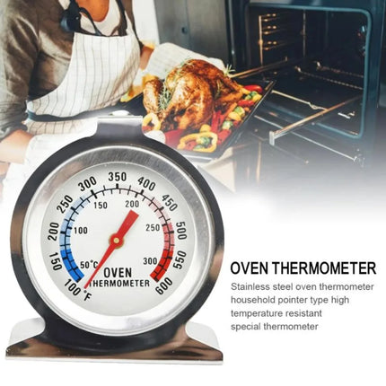 Safe Oven Thermometer 50-300°C Stainless Steel Oven Thermometer Mini Dial Stand Up Temperature Gauge Gage Food Meat Kitchen Tool