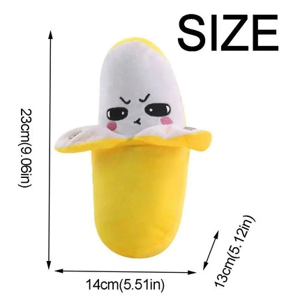 Creative Fruit Induction Metronome Cute Sensory Banana Plush Toy Interactive Playing Joint Sound Squeaky
