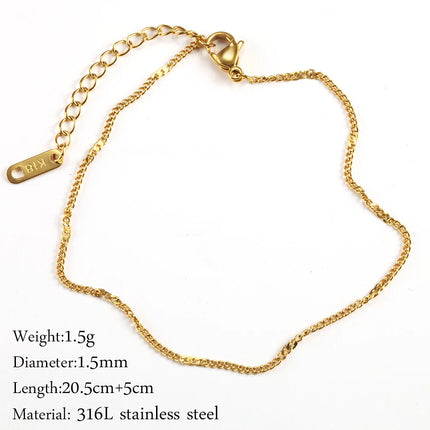 Stainless Steel Delicate Anklet for Women Gold Color Chain Anklet Bracelets on The Leg Do Not Fade Anklet Jewelry Women 2025 new