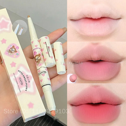 FLORTTE Dual-ended Lip Liner Pencil Natural Matte Cute Animals Nude Lipstick Pen Long Lasting Lip Gloss Korean Cosmetic Make Up