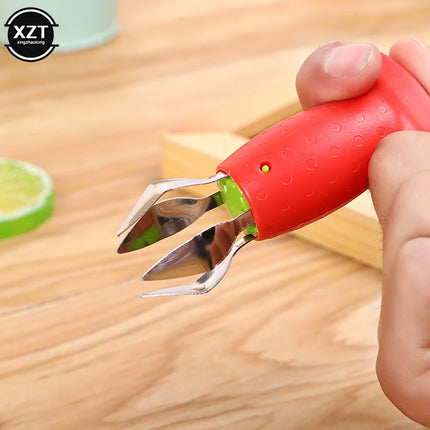 Household Strawberry Huller Creative Fruit Leaf Remover Gadget Tomato Stalks Corers Strawberry Knife Stem Remover Kitchen Tools