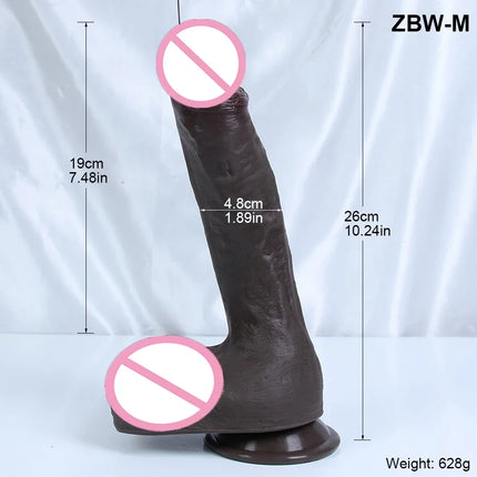 Five Sizes Realistic Dildo Huge Penis Coffee Phallus Long Soft Silicone Suction Cup Anal Sex Toys For Women Vagina Masturbator