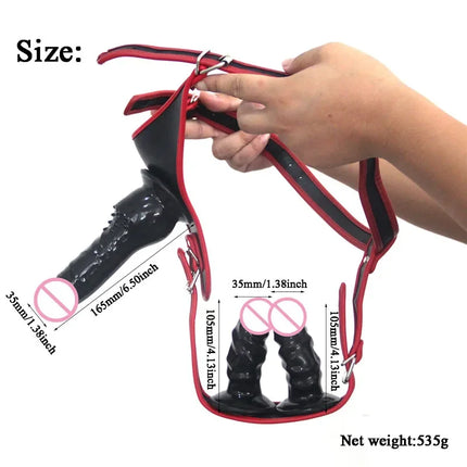 Double Penis Dildo Double Ended Strapon Ultra Elastic Harness Belt Strap On Dildo Adult Sex Toys for Woman Couples Sex Products