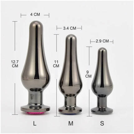 Gun Color Stainless Steel Anal Plug Dildo Sex Toys Products 3 Sizes Butt Plug For Women Sex Adult Game Prostate Massager
