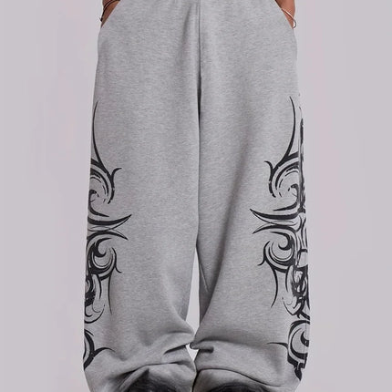 2026 High Street Pants Men Fashion Y2K Sweatpants New Harajuku Hip-Hop Trousers Spring Summer Printed Streetwear Wide-leg Pants